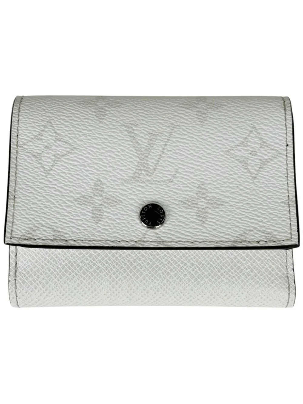 Louis Vuitton Victor Wallet Trifold Monogram Taiga Taigarama Optic White